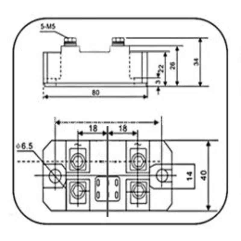MDQ150A1600V single-phase rectifier bridge 12V 24V 36V 48V 220V 480V AC-DC High Power  module 150Amp 1600V