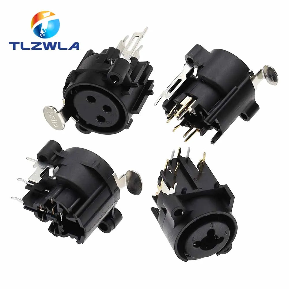 1PCS 3pin XLR Female Socket Connector Panel Mount Mixer Microphone Audio Speakers Plug Adapter
