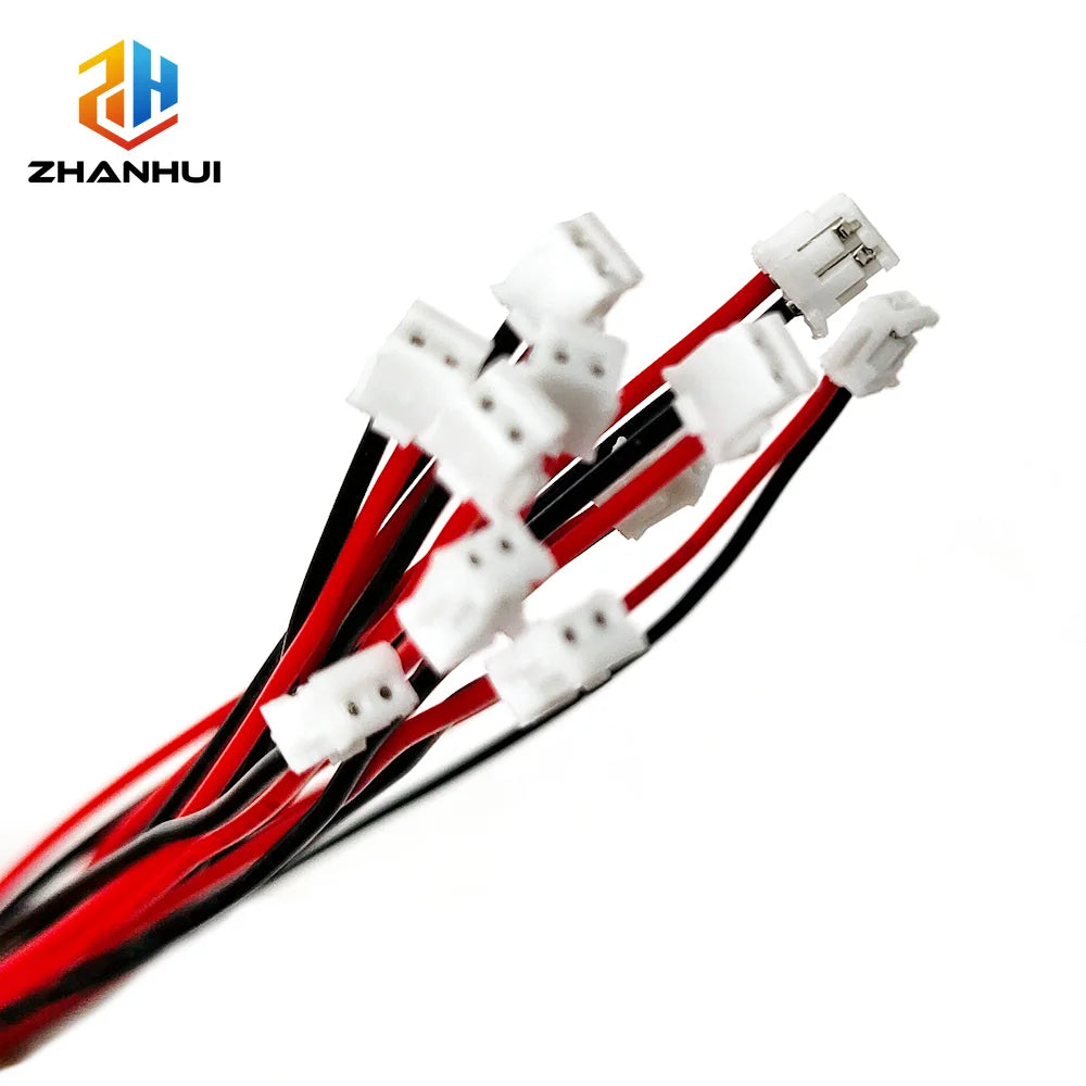 5/10/50 Sets ZH1.5mm Pitch Mini Micro JST Connector 2Pin Single Head Pre-wired Cable 10cm 15cm 20cm Wire Plug