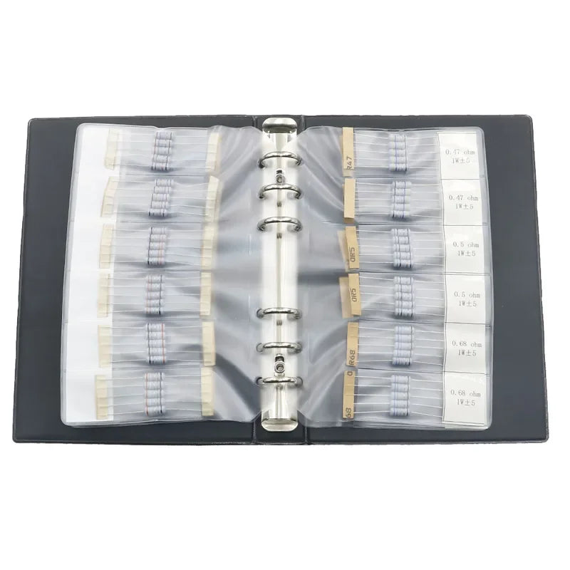 1/2W 1W Fuse Wirewound Resistor Sample Book Assorted Kit 0.1ohm 0.15R 0.18R 0.2R 0.22R 0.33R 0.47R 10R 22R 33R 47R 51R 82R 100R