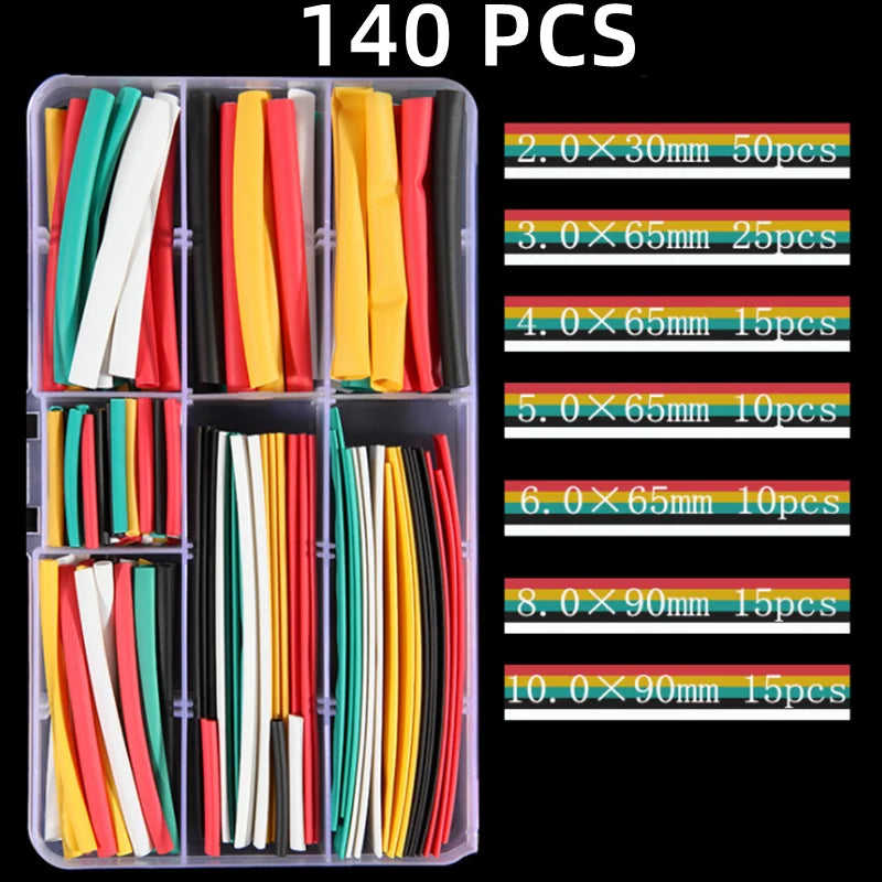 2:1 Times Shrink,Heat Shrink Tube Set,Polyolefin,Insulated Heat Shrinkable Sleeve for Wire Connection and Data Line Protection