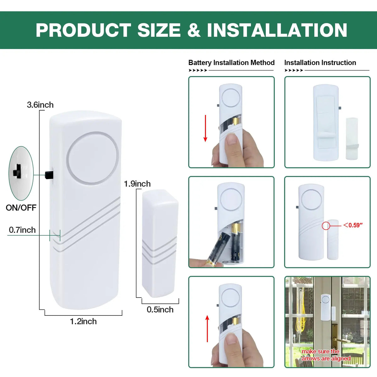 5pcs/10pcs Wireless Door Window Sensor Alarm 95db Anti-theft 433mhz Door Contact Detector Magnetic for Home Security Protection