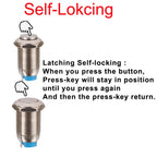 12mm Anti-Vandal Metal Waterproof  Push Button Switches Without LED DIY High Round Latching 2A/250V