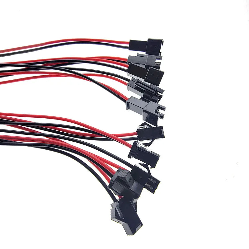 5Pairs Long JST SM 2P 3P 4P 5P 6P Plug Male to Female Wire Connector SM2P LED Connectors 2.54mm 10CM/20CM/30CM