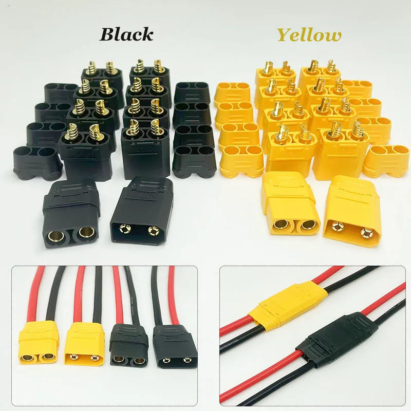 XT90S XT90-M/F Connectors Spark-Resistant Male/Female Connectors for Battery, ESC and Charger Cables