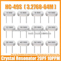 (10PCS) HC-49S 4M 6/8/10/12/16/20/24/25/26/30/32/40/48/50/64MHZ Direct Plug Passive Quartz Crystal Resonator DIP-2 20PF 10PPM