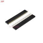 10pcs 1x/2/3/4/5/6/8/10/40 Pin Single Row Right Angle Female Pin Header 2.54mm Pitch Strip Connector Socket 3p/4p/6p/8p/20p/40p