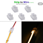 8mm 10mm 2pin COB LED Strip Connector Tape Lights L Shape LED Corner Connectors for SMD COB 5050 2835 Strip Light Fixed Clamps