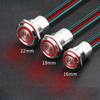 16 19mm Metal Pushbutton Switch High Current 10A Outdoor IP68 Self-Locking Reset Waterproof Start Power Button