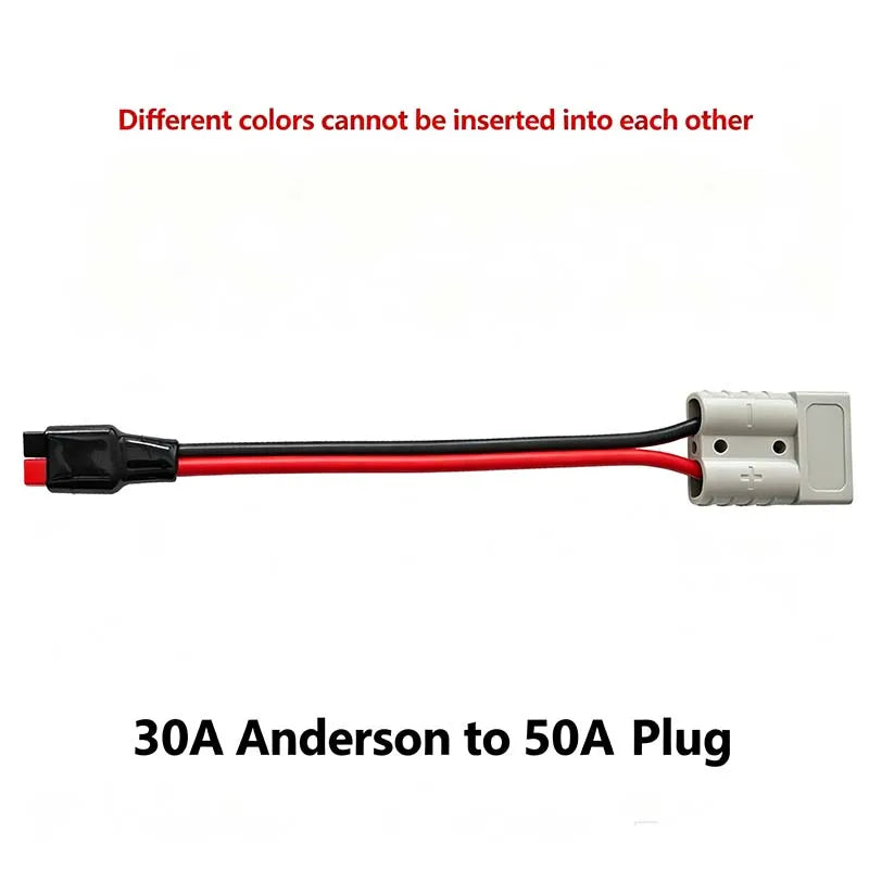 30A Anderson to 50A Lithium Battery Plug Adapter for 50A Anderson Pure Copper High-Power Lithium Battery Connectors