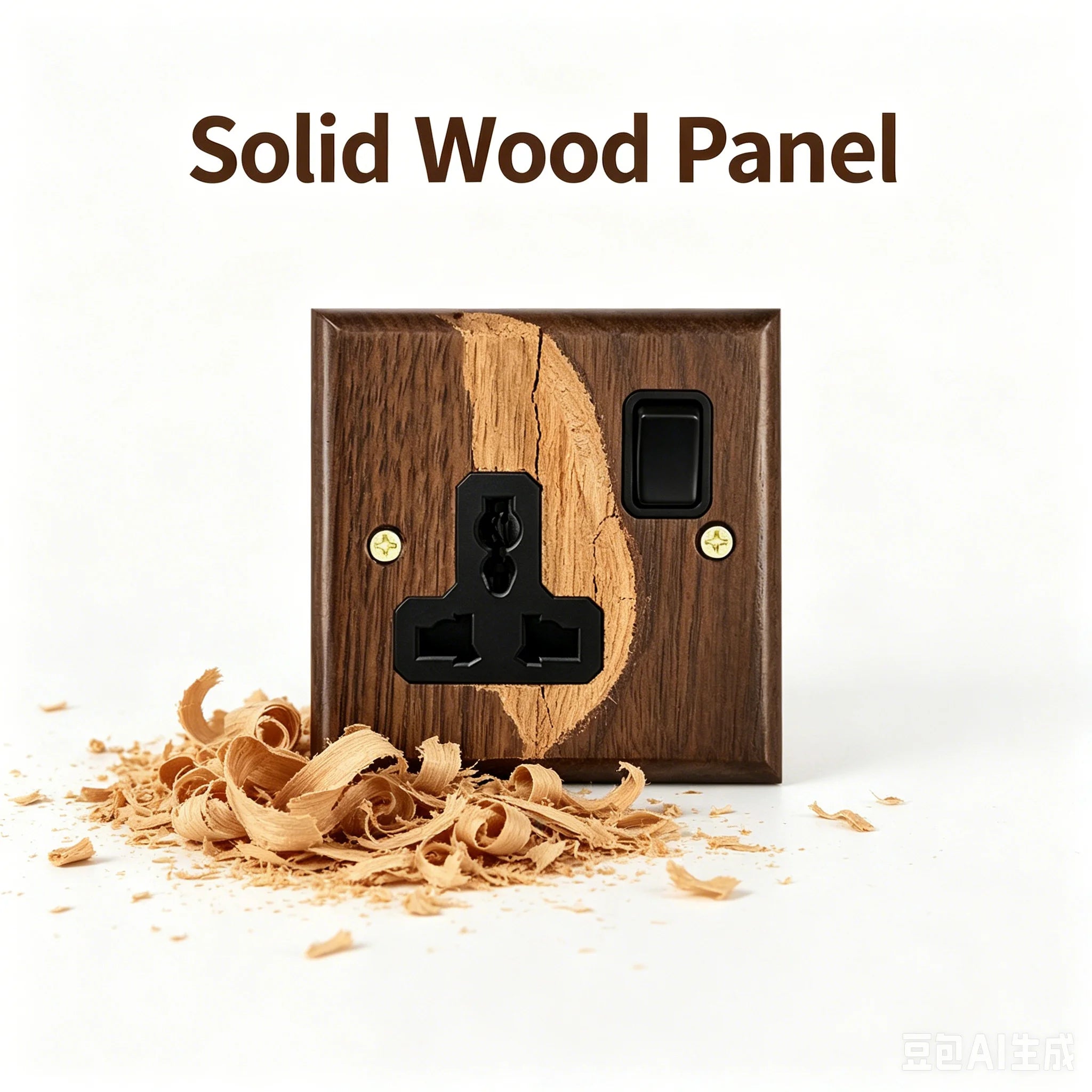 1/2/3/4gang1/2way European Vintage Passage Wall Light Solid Wood Brass Toggle Panel Switch Power Outlet, Antique Home Decor