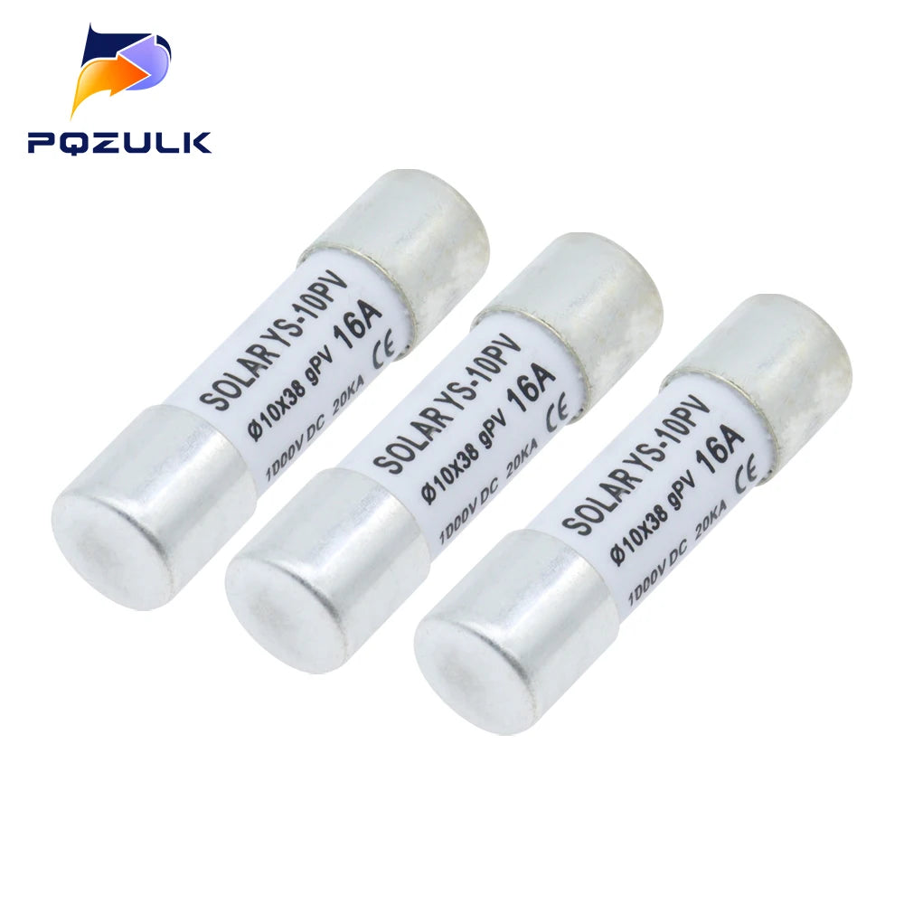 Solar DC Fuses 1000V PV Photovoltaic 6A 10A 15A 20A 25A 30A 10*38MM High Voltage for Solar System Short Circuit Protection gpV