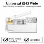 10/50/100Pcs Pass Through RJ45 Cat6 Shielded Connectors Crystal End Gold-Plated 8P8C Crimp UTP Ethernet Modular Plug