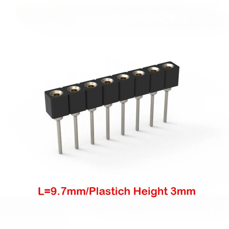 5pc 2.54mm Round Hole Male Tin Gold Female Pin Header 1/2x40P Single/Dual Row Breakable PCB IC Crystal Relay Transistor Socket