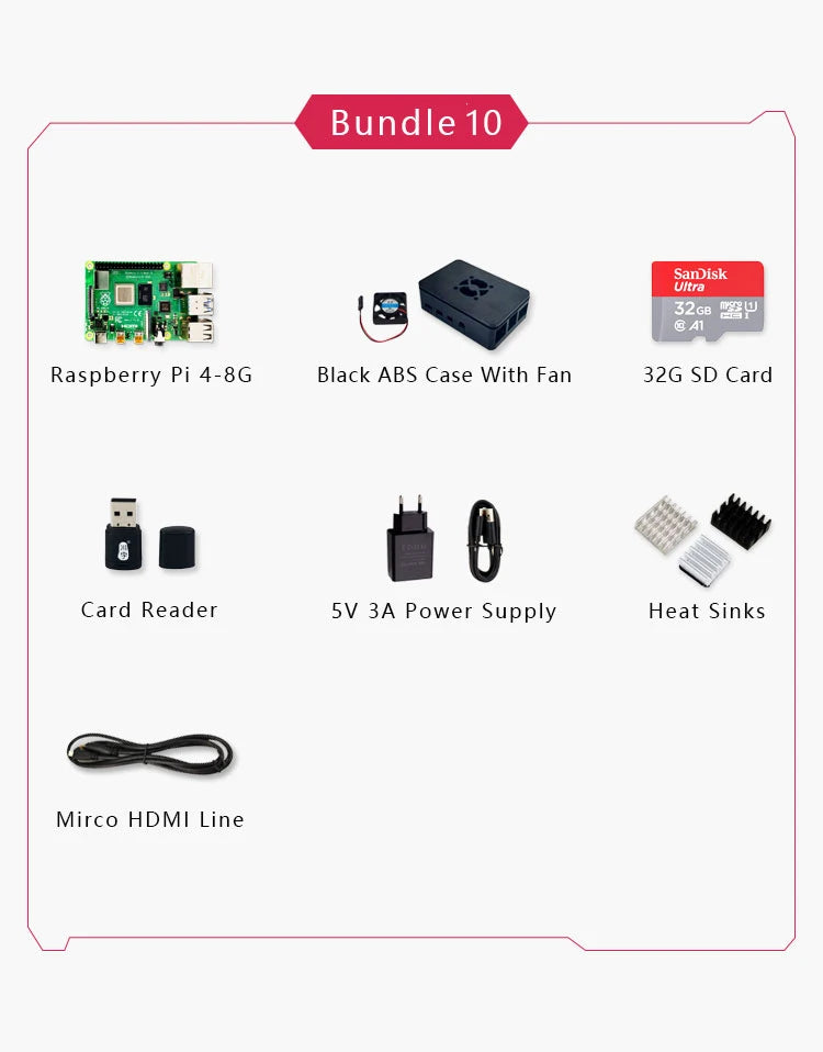 Official Original Raspberry Pi 4 Model B Dev Board Kit RAM 2G 4G 8G 4 Core CPU 1.5Ghz 3 Speeder Than Pi 3B+