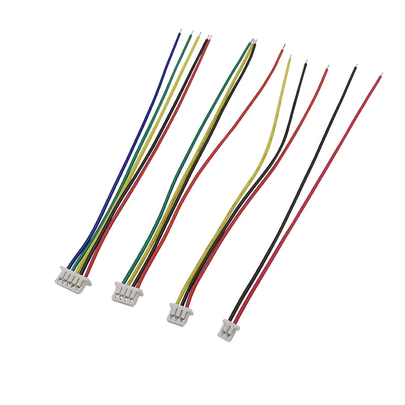 10Pcs Mini JST 1.25mm Pitch Connector Double / Single Ended 2/3/4/5/6/8 Pin JST 1.25mm Plug with 28AWG Wires Cable 10/15/20/30CM