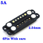 1sets DC 36V 5A Waterproof Magnetic Pogo Pin Connector 5Pin With Ears Pogopin Male Female Spring Loaded DC Power Socket