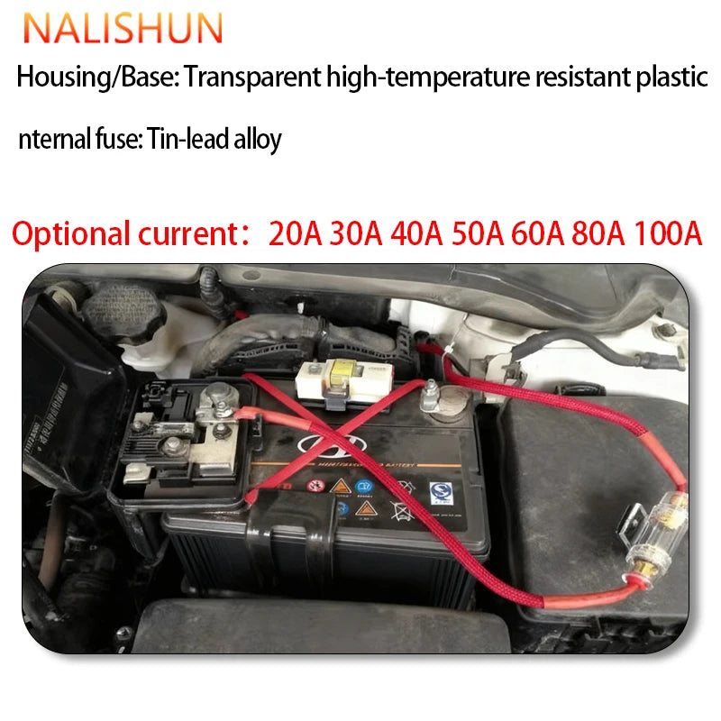 Car Audio Inline Fuse Holder 20A 30A 40A 50A 60A 80A 100A Circuit Breaker for Car Stereo Subwoofer Amplifier Refit Accessories
