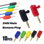 10PCS 2MM Banana Plug Gold Plating Stackable Electrical Terminal Banana Connector