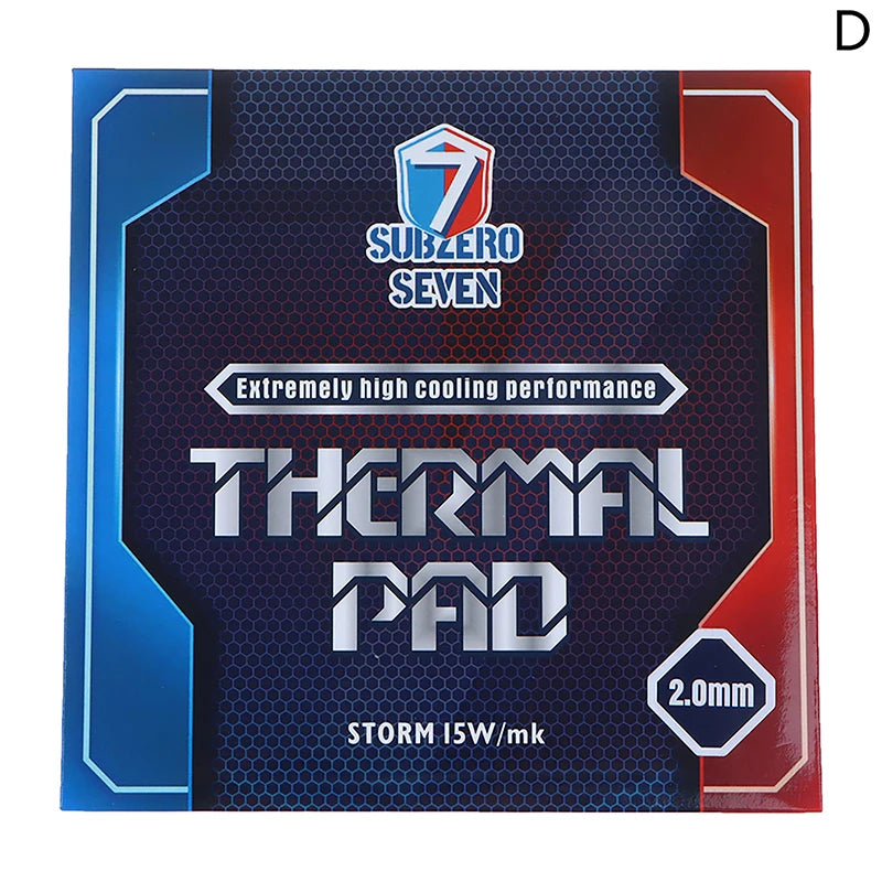 SubZero Seven-Thermal Pad 15W/mk Silicone Heat Dissipation Pad (0.5mm/1.0mm/1.5mm/2.0mm/2.5mm/3mm) for Electronics Cooling