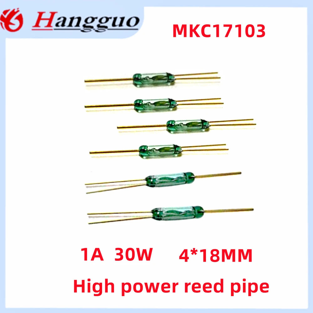 5PCS/Lot  MKC17103 4*18MM 1A 127V Normally open/Normally closed NO/NC conversion magnetic sensor High-power reed dryer
