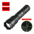 UltraFire 502IR IR 850/940nm Infrared Flashlight Night Vision Illuminator LED Torch 18650 Invisible Light for Hunting Coyote