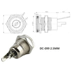 10/50PCS DC099 5.5mm*2.1mm DC Power Jack Socket Female Panel Mount Connector Metal DC-099 Open Hole 11MM 5.5*2.1 5.5*2.5