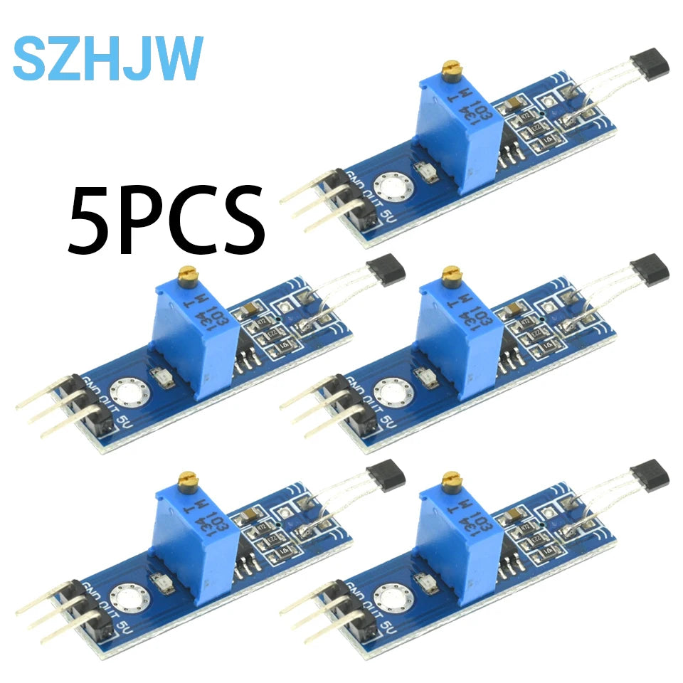 1-10PCS YS-27 Hall Effect Sensor Module Digital Switch for Speed RPM Revolution Counting Motor Rotation Detection 3.3V 5V