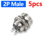 5Pcs GX12 Connector Nut Type 2/3/4/5/6/7 Pin Male Female 12mm Circular Aviation Connector Plug Panel Mount Socket Plug