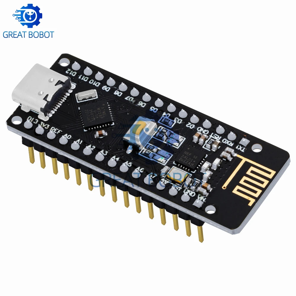 RF-Nano for Arduino Nano V3.0, Micro USB Nano Board ATmega328P QFN32 5V 16M CH340, Integrate NRF24l01+2.4G wireless
