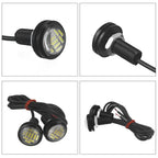 2Pcs 18mm 23mm Car Eagle Eye Led 12V Flash DRL Daytime Running Lights 9W LED Backup Reversing Parking Signal Lamps Automobiles