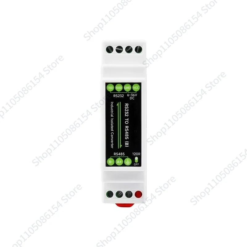 Rail RS232 to RS485 Serial Communication Converter Module, Active Digital Isolation, Industrial Communication