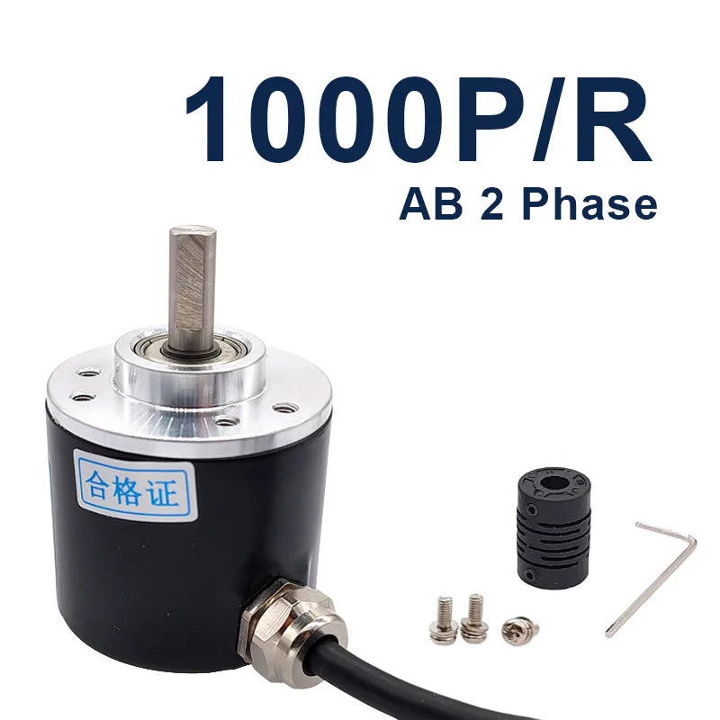 38S6G5-B-G24N Rotary Incremental Encoder AB 2 Phase Connection 50/100/200/360P/R 5-24V Solid Shaft DC Open Collector Output NPN