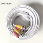 2-in-1 BNC + DC Power Video Extension Cable 5M/10M/20M/30M BNC Cable White Color for AHD CCTV Camera DVR Systems Security
