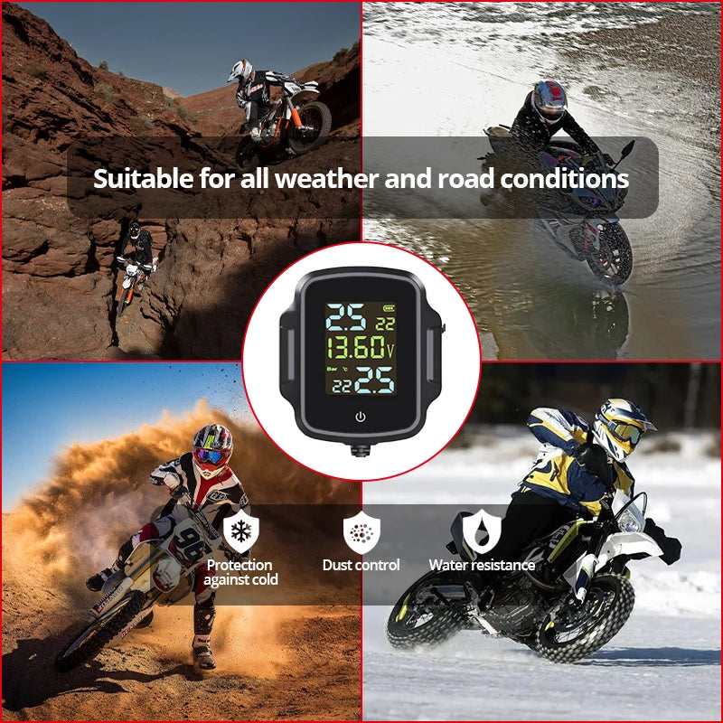 E-ACE TPMS Tire Pressure Monitoring SystemInfitary Motorcycle System LCD Real Time Data Display For Status Precise Digital