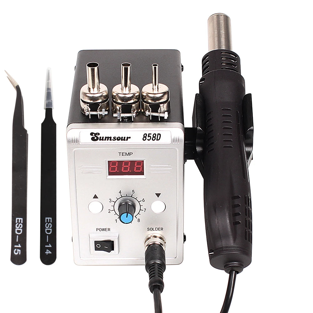 Hot Air Gun 858D BGA Rework Solder Station Heat Gun 220V 700W Hair Dryer For Soldering SMD SMT Welding Repair Tool
