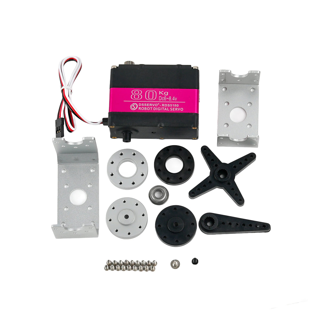 80kg DS5180MG Digital Servo Motor 7.4V High Torque Waterproof Metal Gear Dual Axis with Bracket for 1/5 RC Car Baja SAVOX-0236