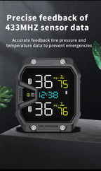 Yangood TMPS Motorcycle Tire Pressure Sensor Waterproof LCD Color Display Real-Time Safety Tire Pressure Monitoring System