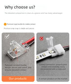 SMD Crystal Joint 2 3 4 5Pin LED Wire Connectors Solderless For 5mm 8mm 10mm Quick Terminal Block Strip Light Wire Connection