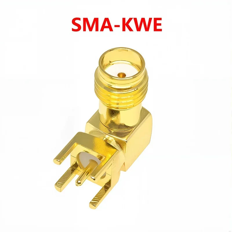 5/20Pcs SMA Female Thru Hole Plug SMA-KWE PCB Mount 90 Degree Right Angle Connector RF Adapter SMA Connector