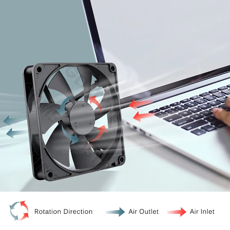 Gdstime 140mm Fan 24V 12V 5V Cooler 140*25MM Case CPU Fan 14025 Radiator Fan for Home Mechanical Equipment,Humidifiers Cooling