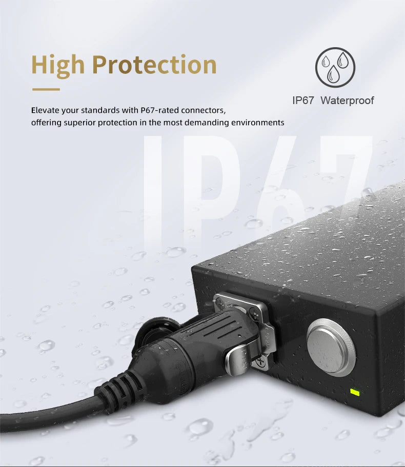 EW-LP16 Type-C USB 3.1 5A Female Socket Rear Nut Locking Jack Panel Mount Connector Waterproof Fast Charging Data Wire Cable