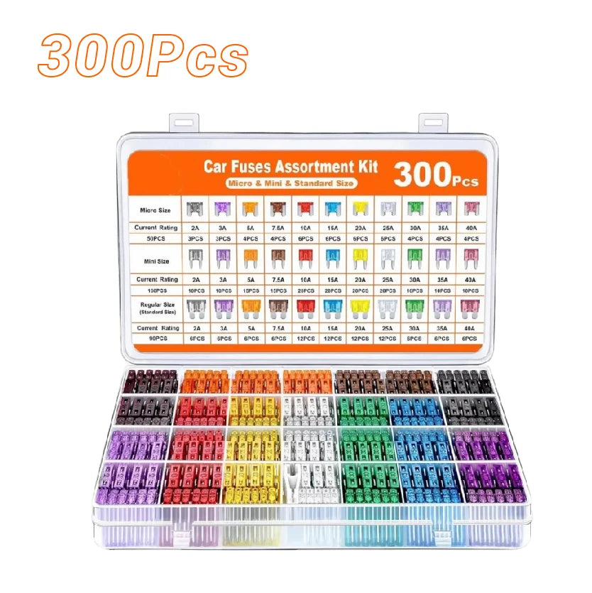 Car Fuses Assorted Kit Mini Standard Micro with Box 180Pcs 300Pcs
