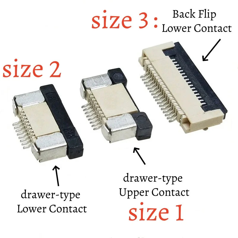 5-20pcs 1.0MM FFC/FPCconnector  Back Flip Lower Contact drawer-type Upper/Lower Contact 4/6/8/10/12/14/16-40P