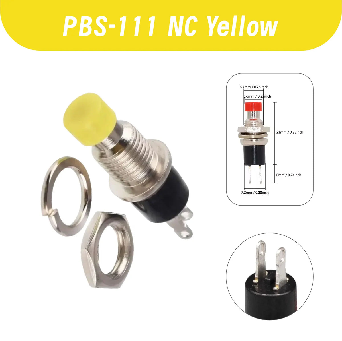 Mini Momentary Push Button Switch PBS-110 NO Press The Reset PBS-111 NC 7mm