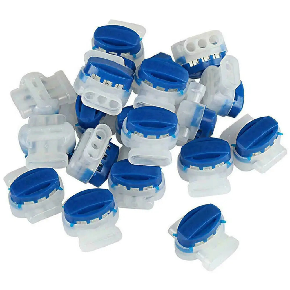 20/22pcs Waterproof Cable Clamps Wire Connectors For Garden Auto Lawn Mower 3 Pore Terminal Blocks Robotic Lawnmower Connectors