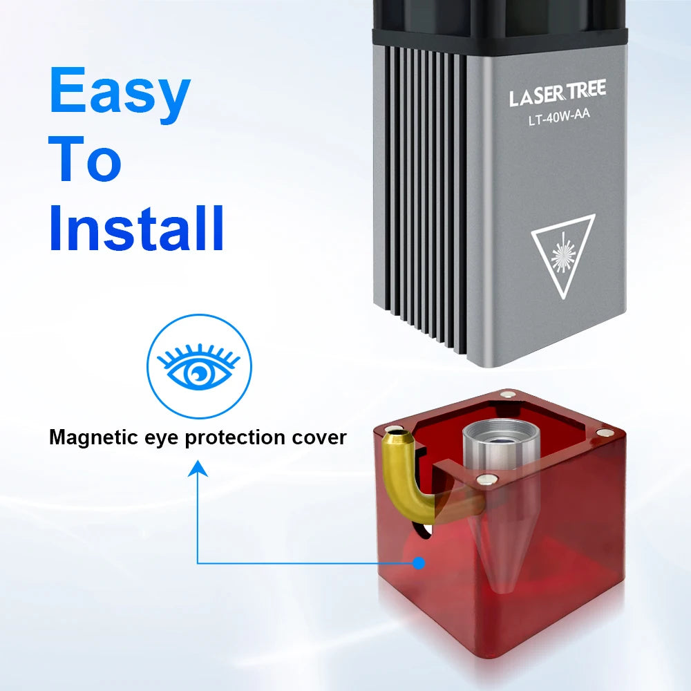 LASER TREE 10W 5W 4W Laser Module, 450nm TTL Blue Light Laser Head for Laser Engraving Wood DIY Creation Tool