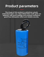 CD60 Motor Water Pump Starting Capacitor 250V 450V AC 50UF 75UF 100UF 150UF 200UF 250UF 300UF 350UF 400UF 500UF 600UF 800UF