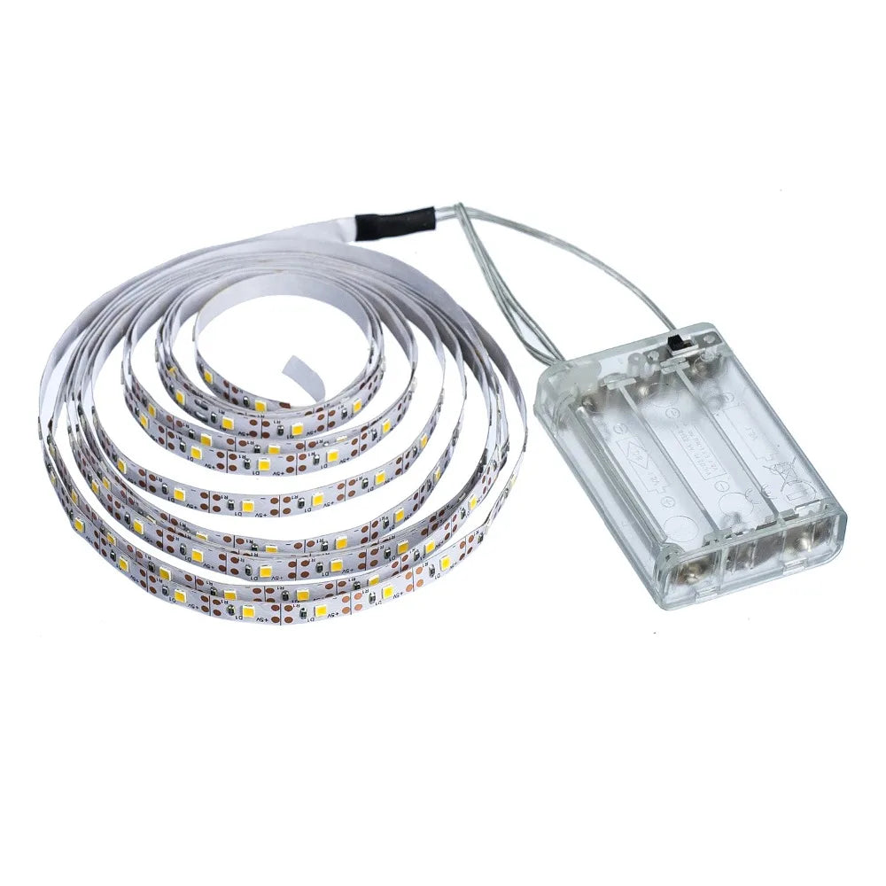 DC 5V LED Strip Light SMD 3528 2835 60Led Flexible LED Ribbon Tape TV Backlight Adhesive Tape Waterproof Rope Light Cabinet Lamp