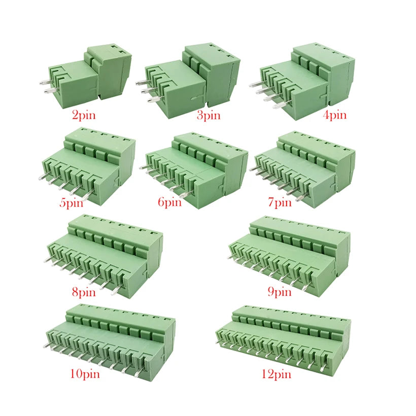 5Pairs 15EDG KF2EDG 3.5mm 3.81mm 5.08mm PCB Screw Terminal Block 2P-12 Pin Male Plug Female Socket Pin Header Wire Connector